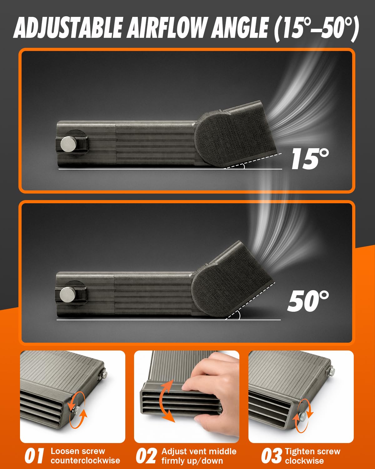 Woorhive close-up of thumb screw adjustment demonstrating secure angle locking