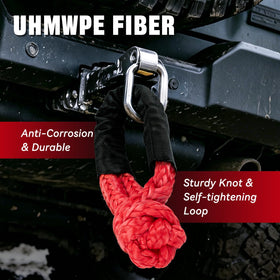 WOOTON soft shackle looped through ring showing secure, low-profile connection