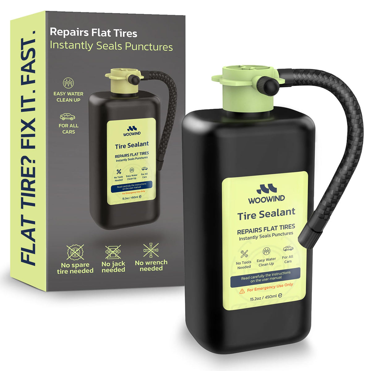 Woowind front packaging showing compact sealed bottle and kit benefits