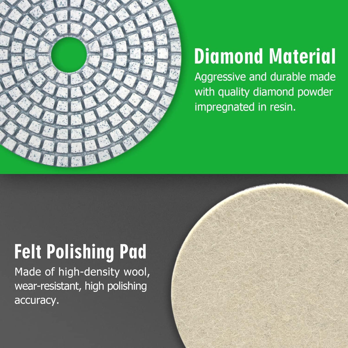 WORKEASE close-up of 6000 grit diamond pad showing fine texture and shine