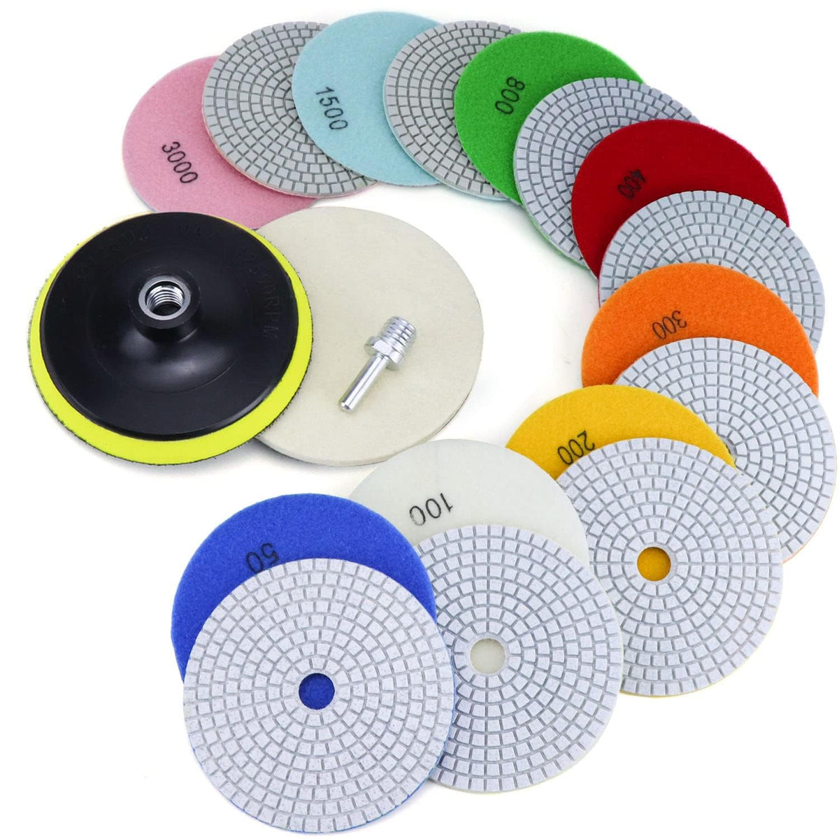 WORKEASE kit packaging showing full 10-piece polishing set and accessories