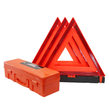 WORKKOOL front view of three triangles in carrying case, compact storage benefit