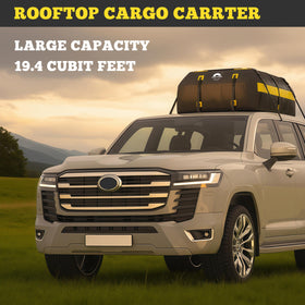 WORKKOOL lifestyle road trip scene showing secure rooftop storage for travel