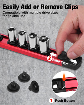 WORKPRO closeup of nylon clip detail highlighting easy push-button customization