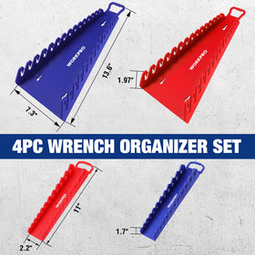 WORKPRO close-up of flexible TPE gripper teeth protecting wrench finishes while holding tools securely
