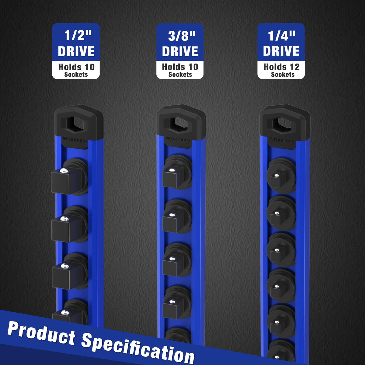 WORKPRO rail inside drawer showing tidy layout and quick retrieval benefit