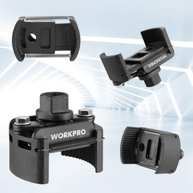 WORKPRO ergonomic handle close-up highlighting comfortable hand control