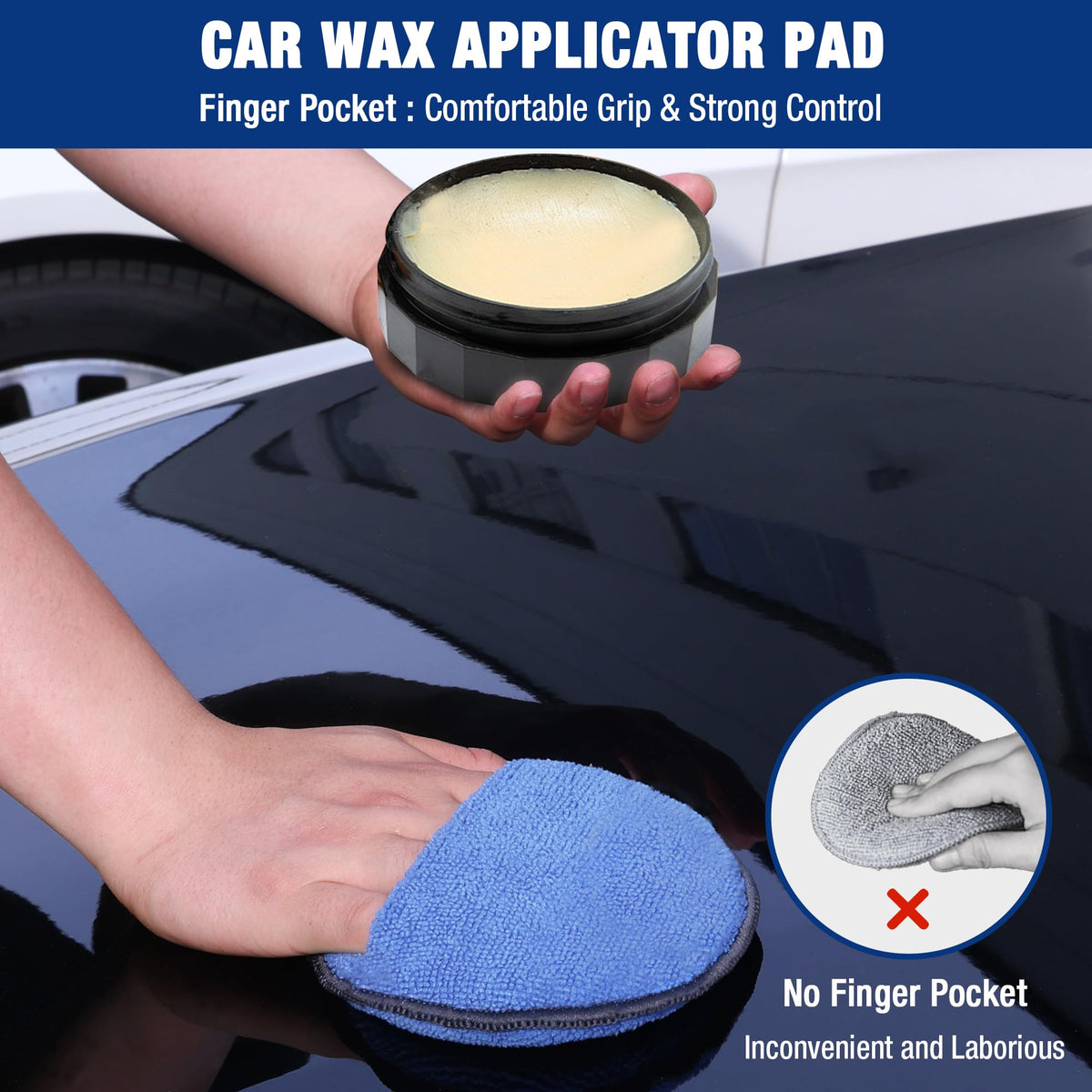 WORKPRO finger pocket close-up demonstrating secure grip and control