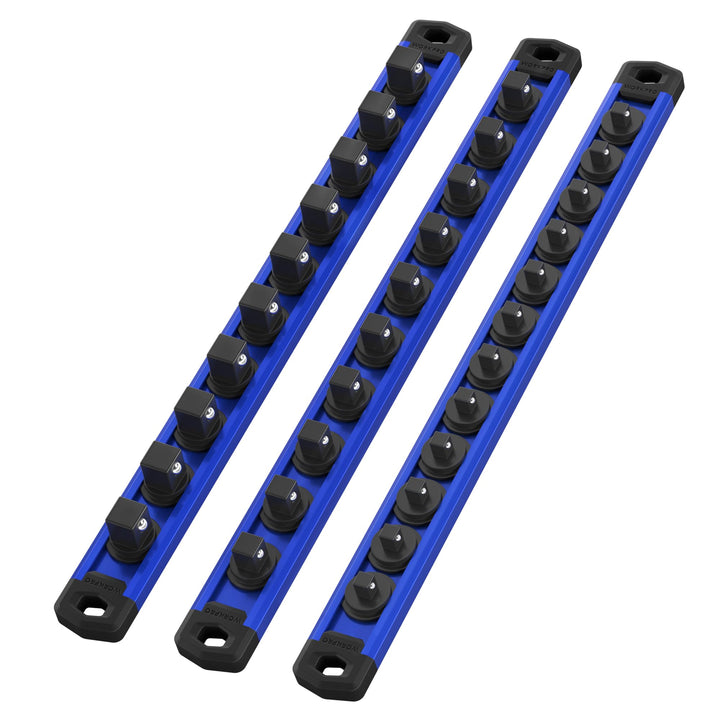 WORKPRO front view of three socket rails showing neat organization benefit