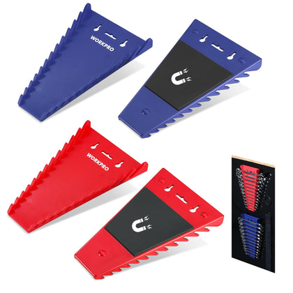 WORKPRO front view of four organizers showing neat wrench storage and quick access