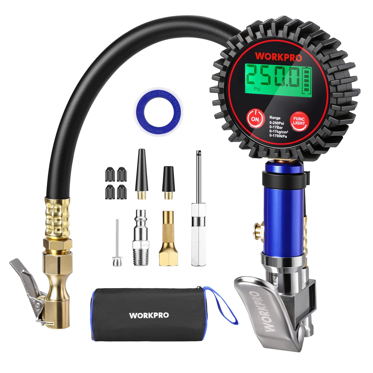 WORKPRO front view showing hose and body for easy handling