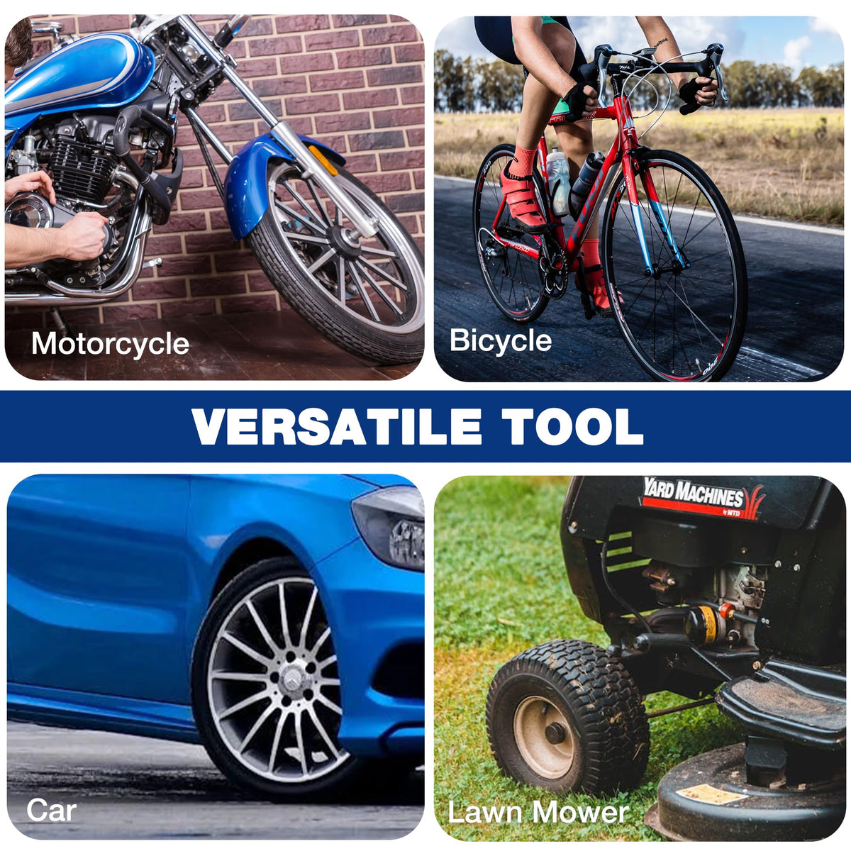 WORKPRO lifestyle shot in garage demonstrating portable kit ready for roadside or home use