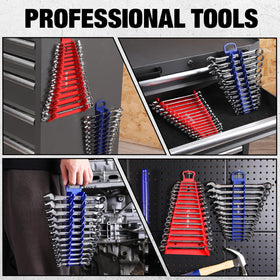 WORKPRO mounted on a garage wall with wrenches organized for fast access during projects