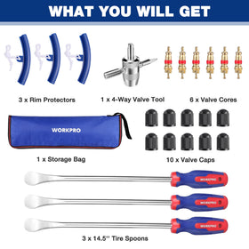 WORKPRO handle grip detail demonstrating non-slip handle for improved comfort and control