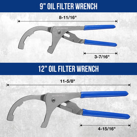 WORKPRO plier gripping an oily car filter for easier removal in engine bay