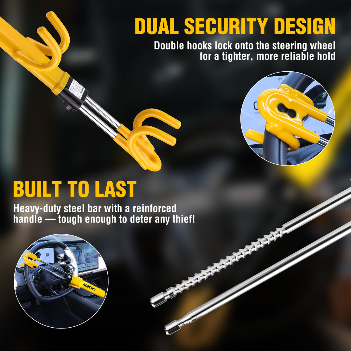WORKPRO installed in SUV demonstrating clear anti-theft presence