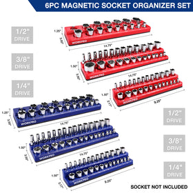 WORKPRO detailed view of legible labeled slots for quick socket identification