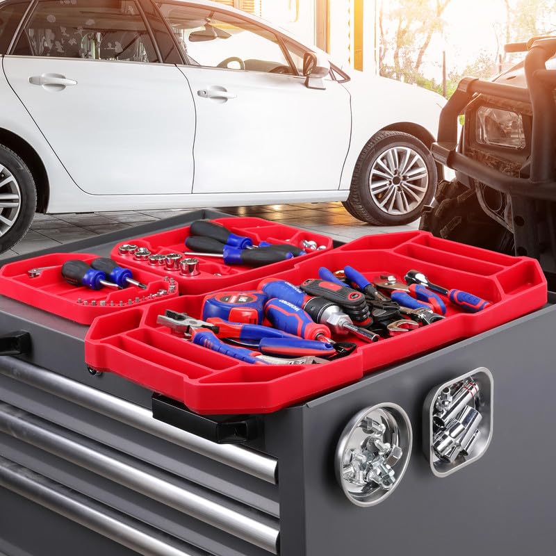 WORKPRO large silicone tray holding a hammer for secure tool storage