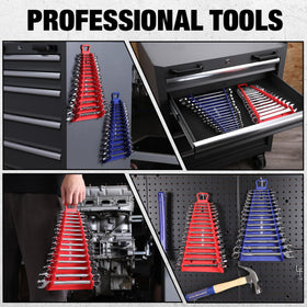 WORKPRO mounted on a workbench displaying organized wrenches for faster jobsite efficiency