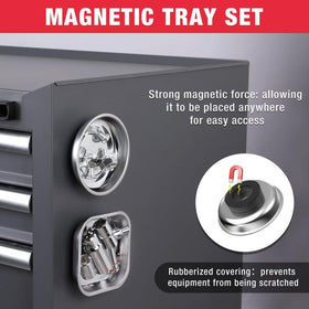WORKPRO magnetic trays containing sockets and bolts to prevent loss