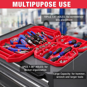 WORKPRO medium and small trays with screwdrivers for tidy tool layout