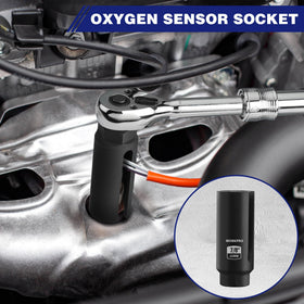 WORKPRO offset 1/2" drive socket in use reaching tight exhaust sensor location