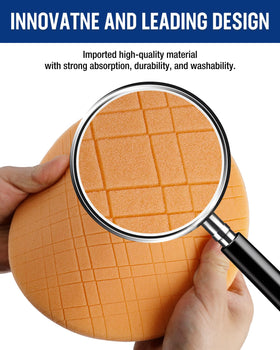 WORKPRO pad attached to polisher demonstrating fast, even compound application