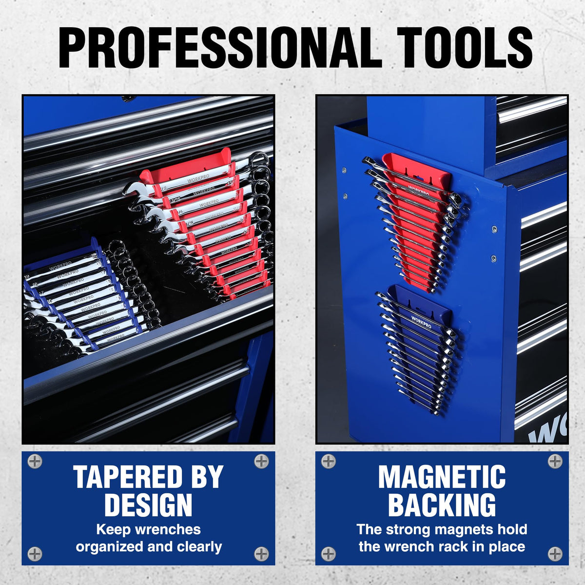 WORKPRO plastic finish close-up highlighting durable construction and longevity