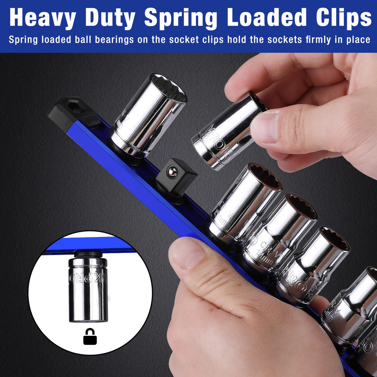 WORKPRO clip rotated 360° demonstrating easy orientation and readability benefit