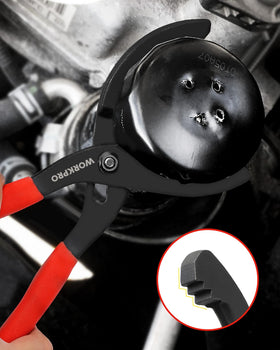 WORKPRO steel finish close-up showing heat-treated rust-resistant coating for durability