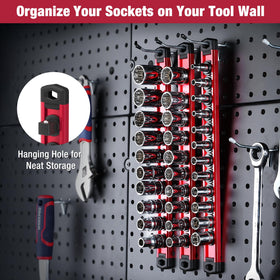 WORKPRO rails next to ruler showing 13.2-inch length and capacity