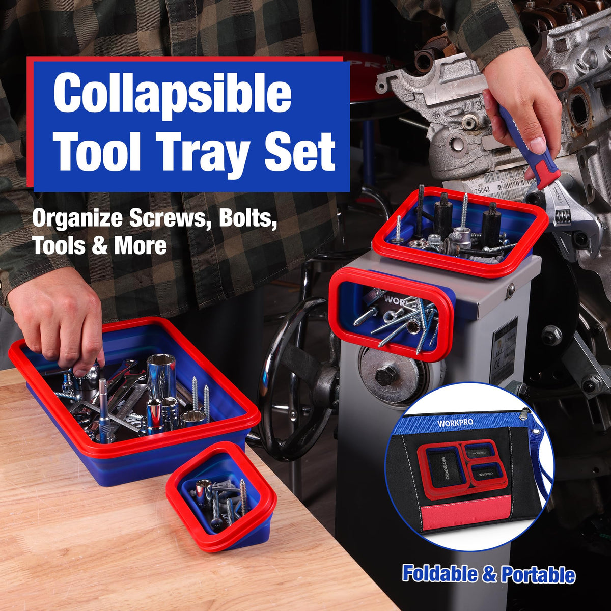 WORKPRO silicone wall and plastic rim detail for durable scratch-free handling
