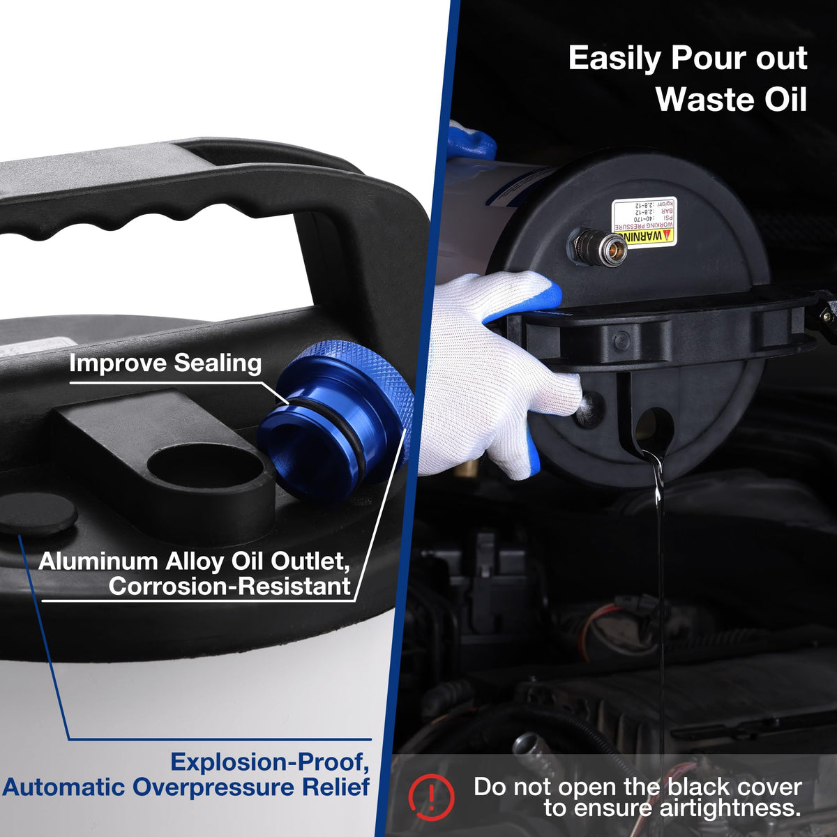 WORKPRO silicone hoses and air coupler ready to connect to shop compressor and save time