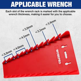 WORKPRO organizer beside ruler showing dimensions and easy compatibility