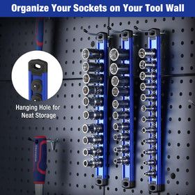 WORKPRO rail next to ruler showing 13.2-inch length and capacity benefit