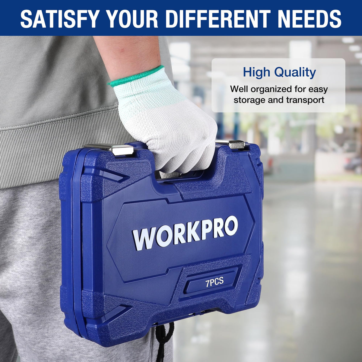 WORKPRO socket engaged on spark plug in engine compartment for secure removal
