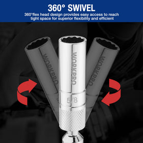 WORKPRO side-by-side sockets and extensions showing reach options and convenience