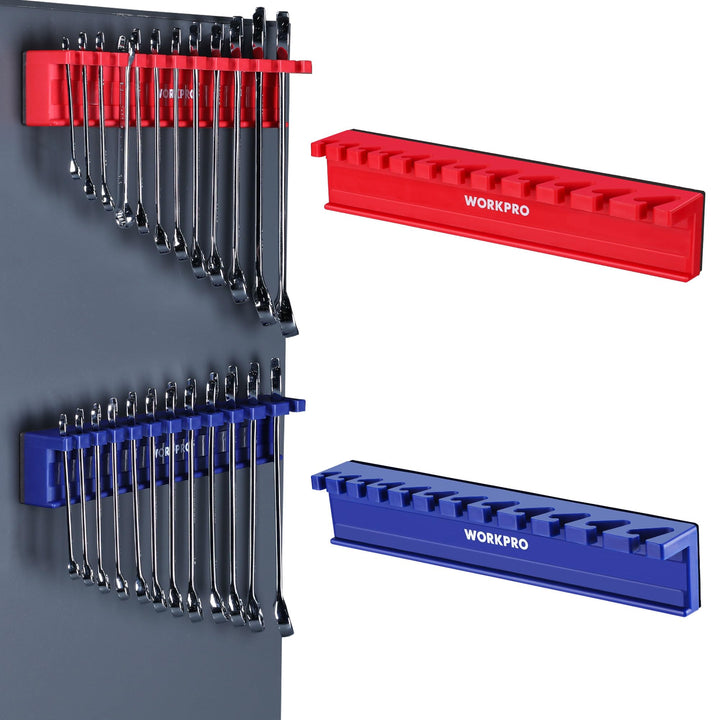WORKPRO front view of dual wrench racks showing organized layout and quick access