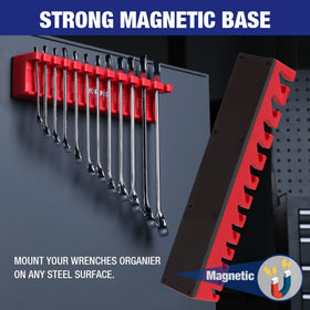 WORKPRO magnetic rubberized base detail showing strong hold and surface protection