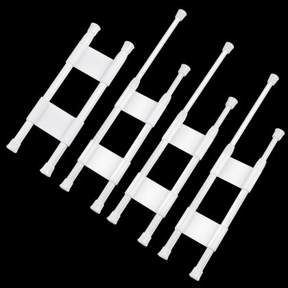 Worldity front packaging showing four white adjustable rods, secure storage benefit