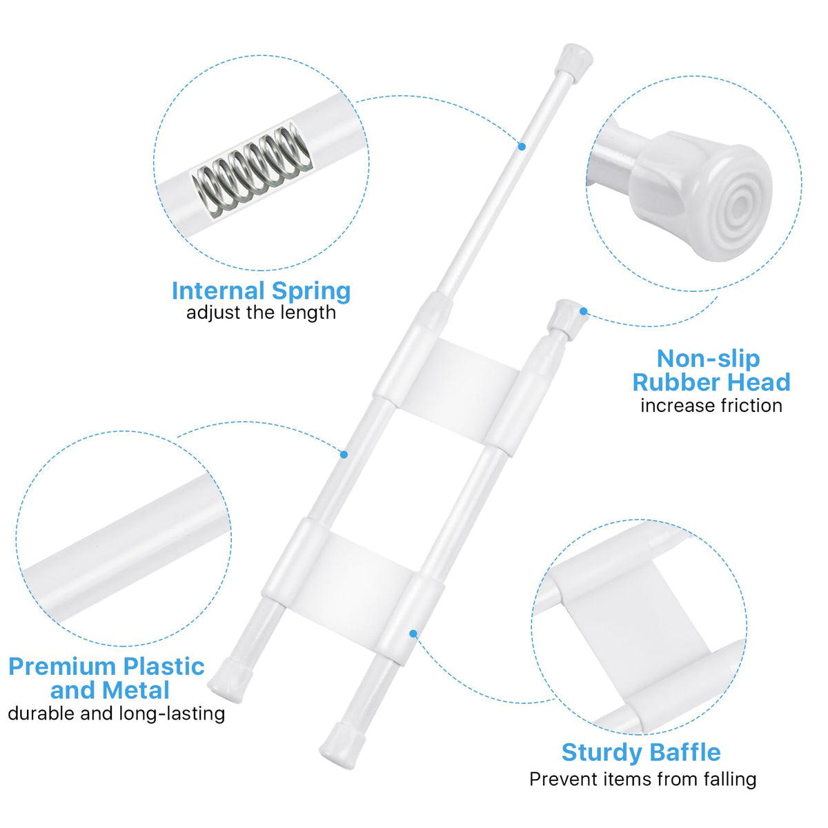 Worldity rod installed in cabinet organizing cans and preventing tipping