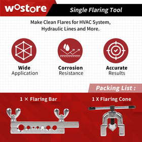 Wostore close-up of seven dies arranged by size illustrating precise fit for 3/16"–5/8" tubing