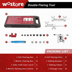 Wostore flaring tool yoke close-up highlighting durable T-handle leverage