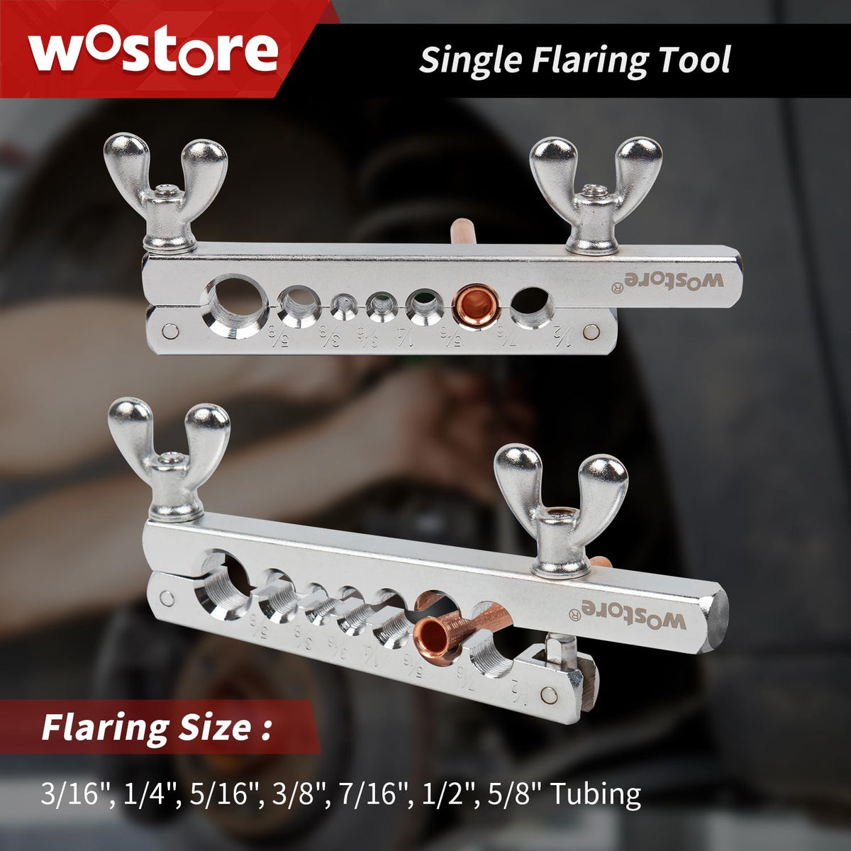 Wostore heat-treated flaring bar detail showing durable surface and secure tube clamping benefit