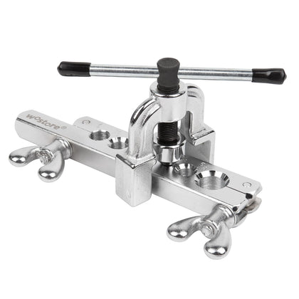 Wostore kit front view showing all seven dies and T-handle for easy identification and portability