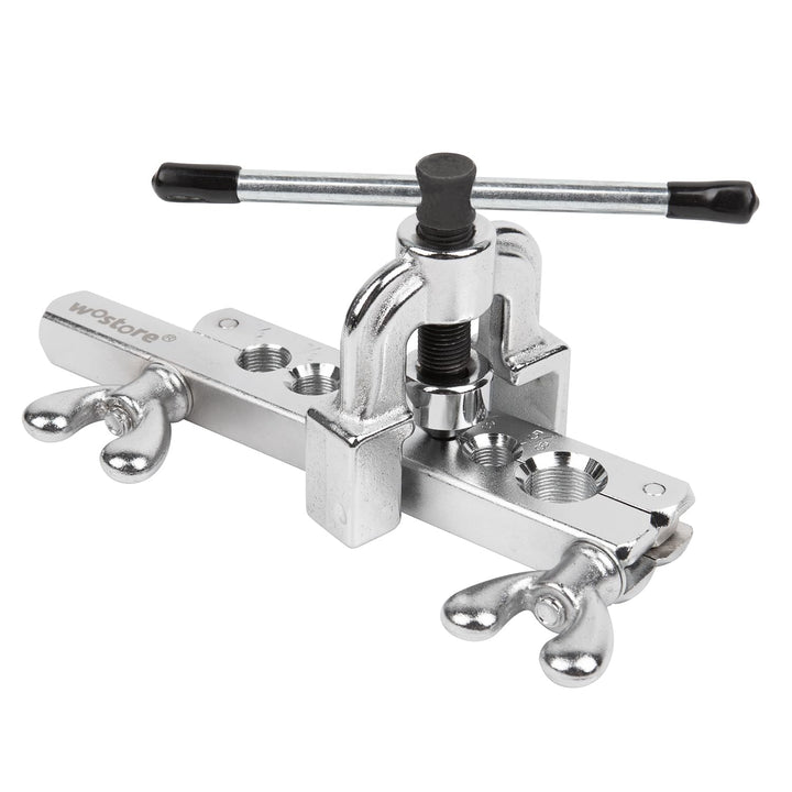 Wostore kit front view showing all seven dies and T-handle for easy identification and portability