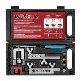 Wostore molded case with components organized to prevent loss and damage