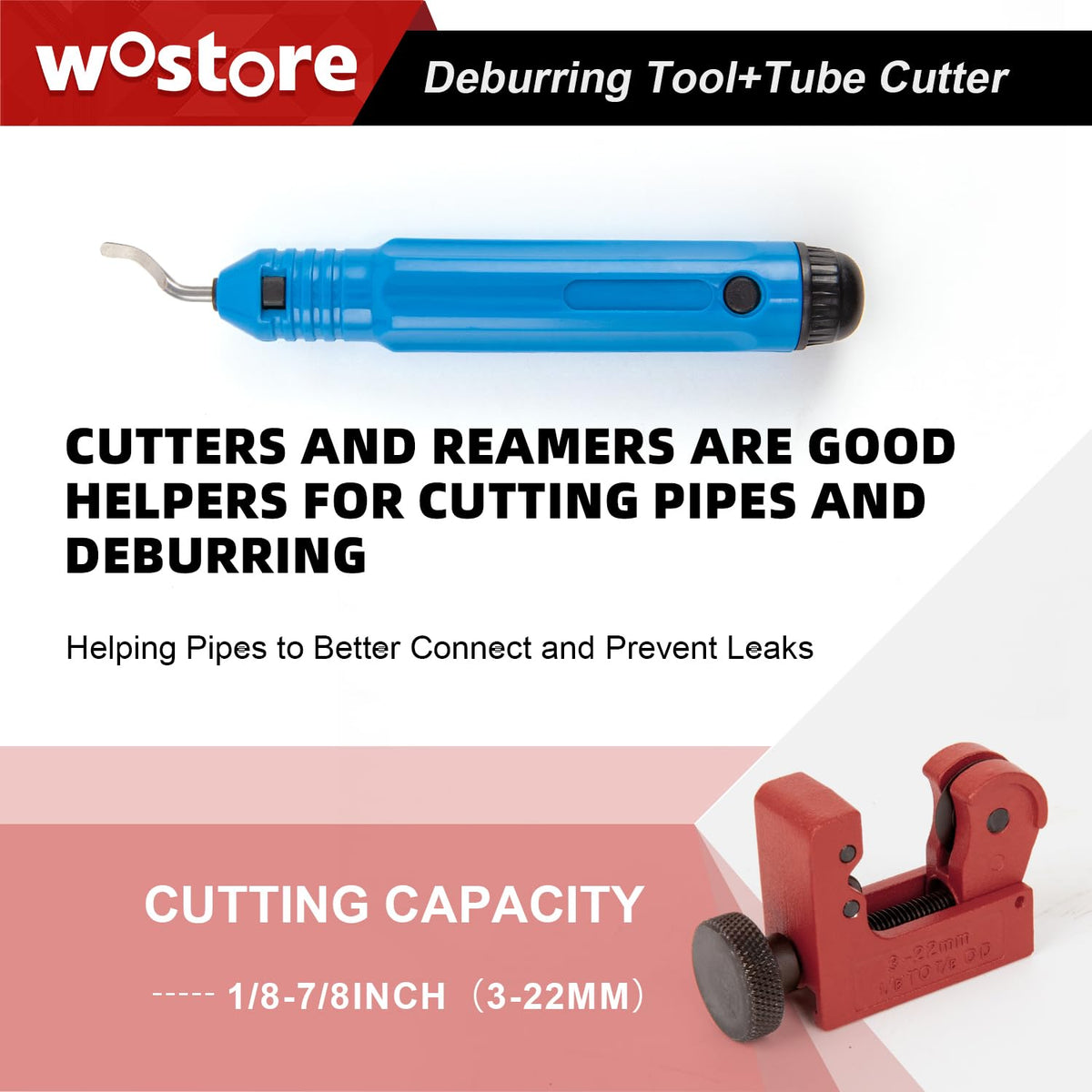 Wostore components beside ruler to illustrate size range and fit accuracy
