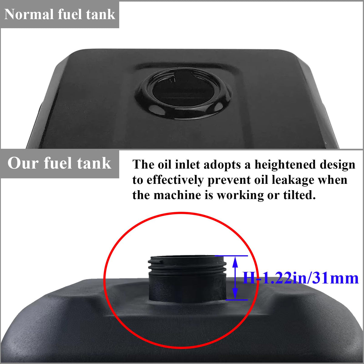 WOTIAN tank installed on engine demonstrating fit for GX/Predator models