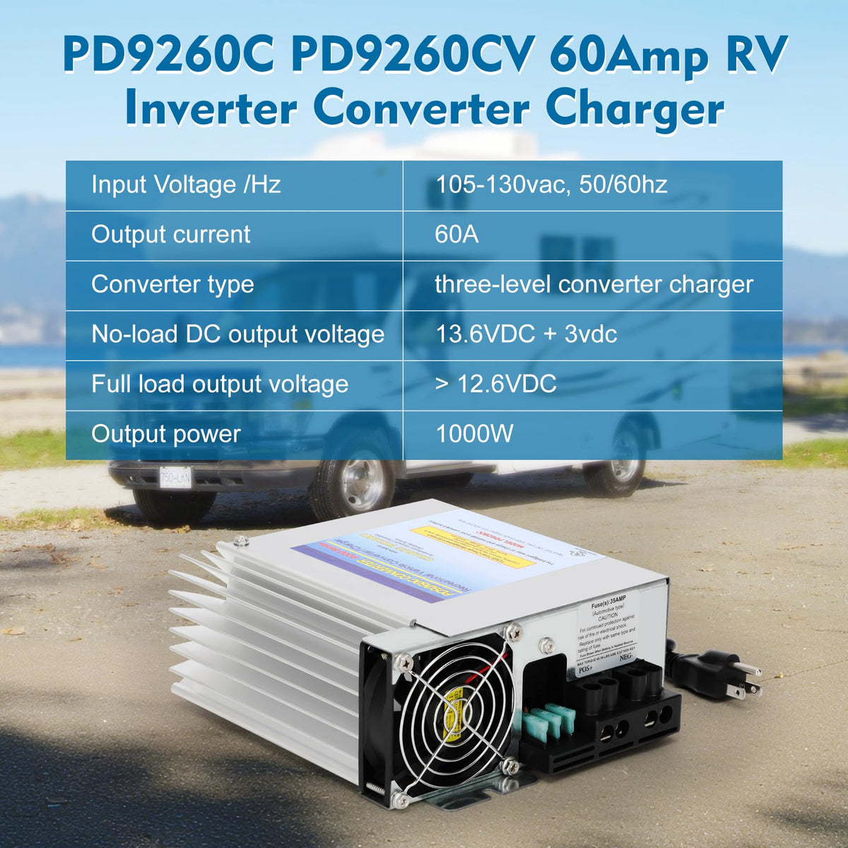 WOUDY PD9260C side view showing ventilation and fan for quiet cooling benefit